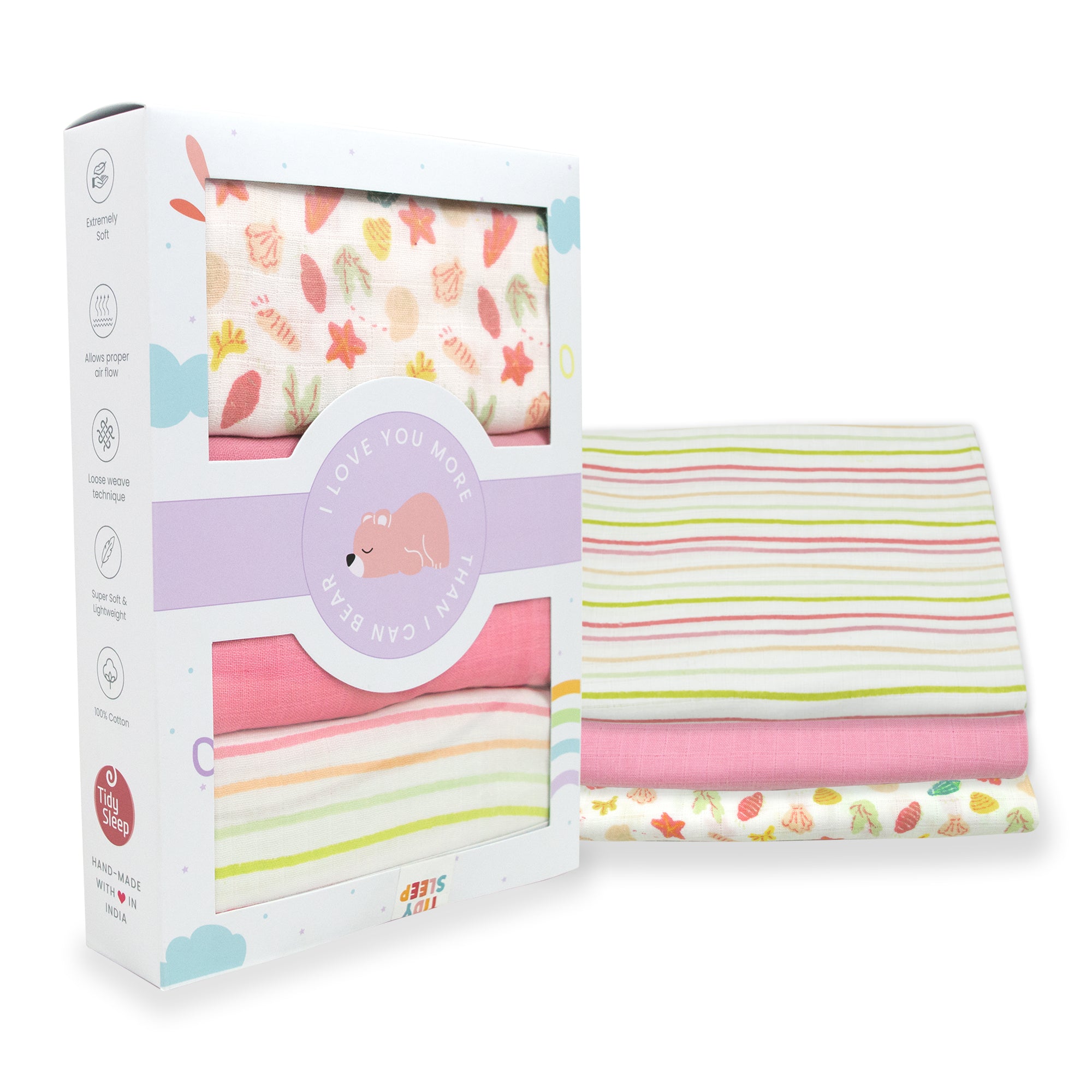 Into the Sea - Cotton Muslin Swaddle - Pack of 3