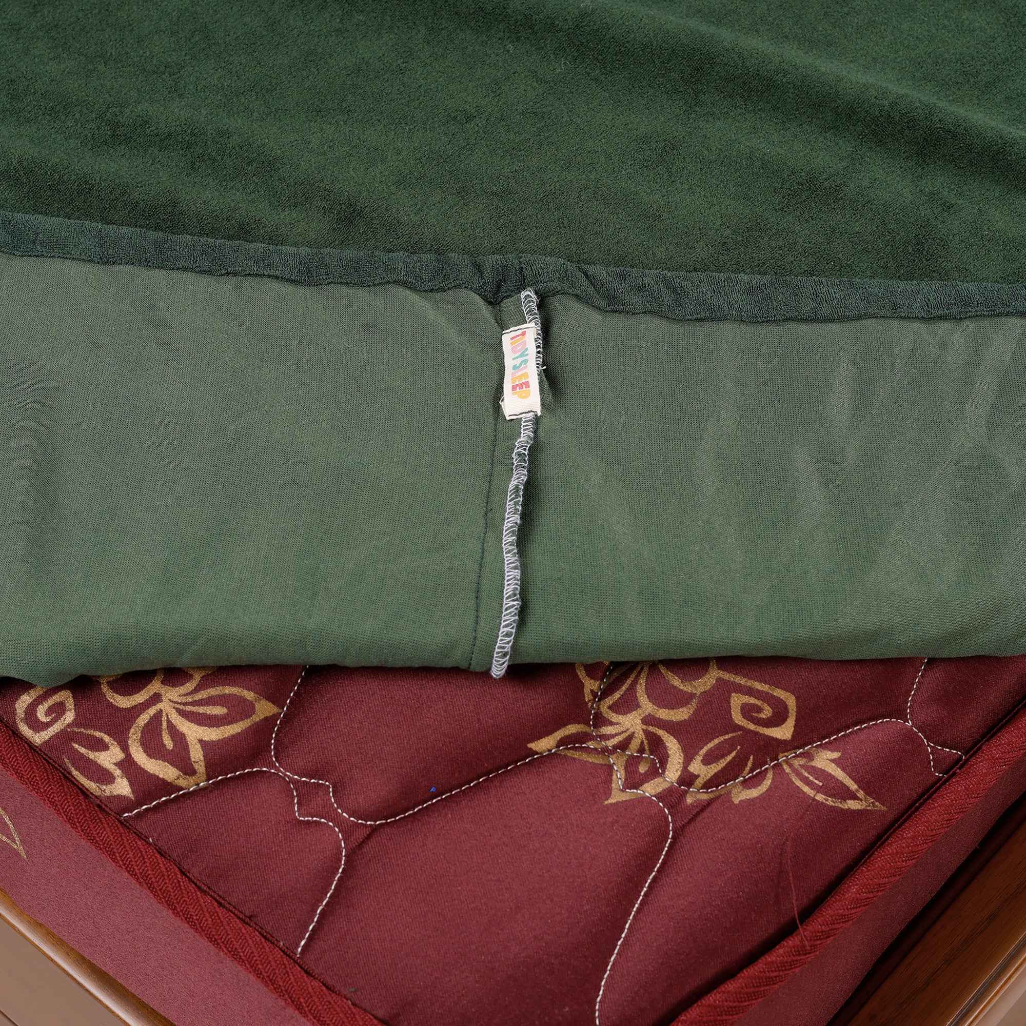 Waterproof Soft Terry Cotton Breathable Fitted Style Mattress Protector - Green