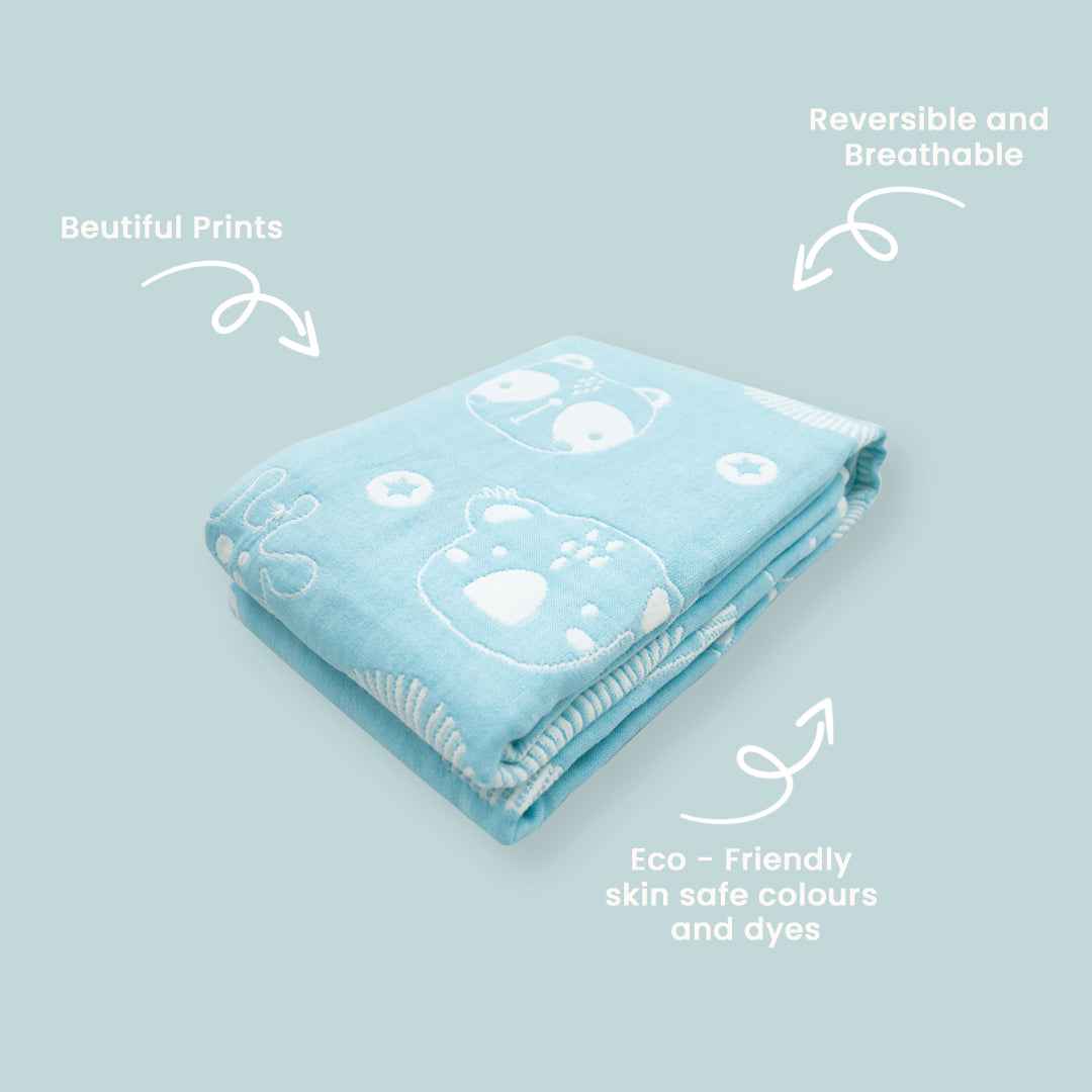 Yarn Dyed Blanket - Blue Party Animals