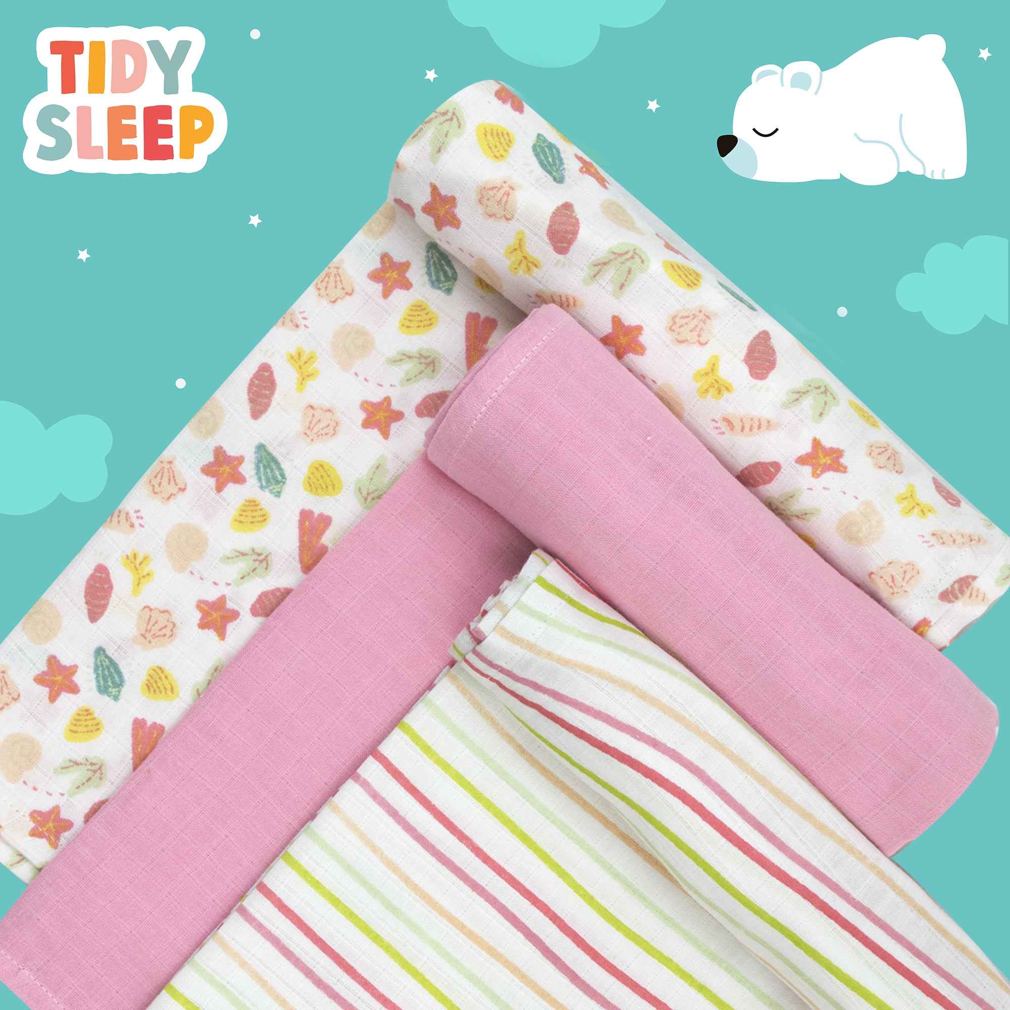 Into the Sea - Cotton Muslin Swaddle - Pack of 3