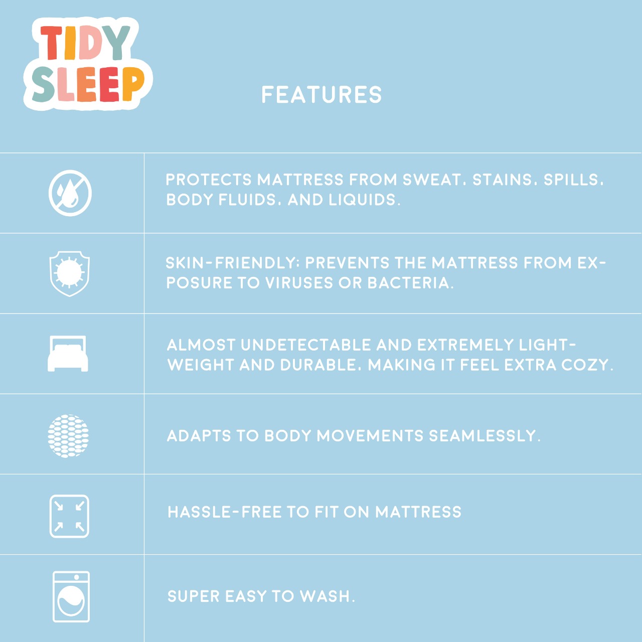 Waterproof Soft Terry Cotton Breathable Fitted Style Mattress Protector - Blue