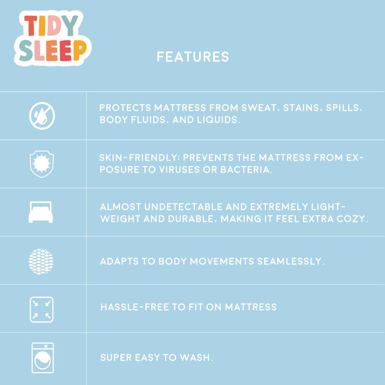 Waterproof Soft Terry Cotton Breathable Fitted Style Mattress Protector - Blue