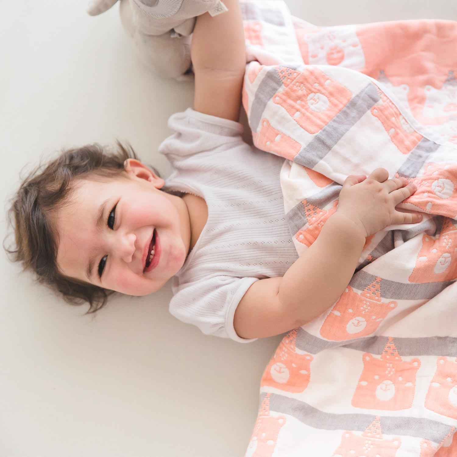 Yarn Dyed Blanket - Pink Bear