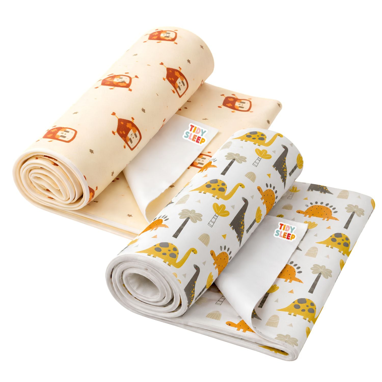 Printed Waterproof Dry Sheet (Pack of 2) - Smart Robot & Dino Adventure