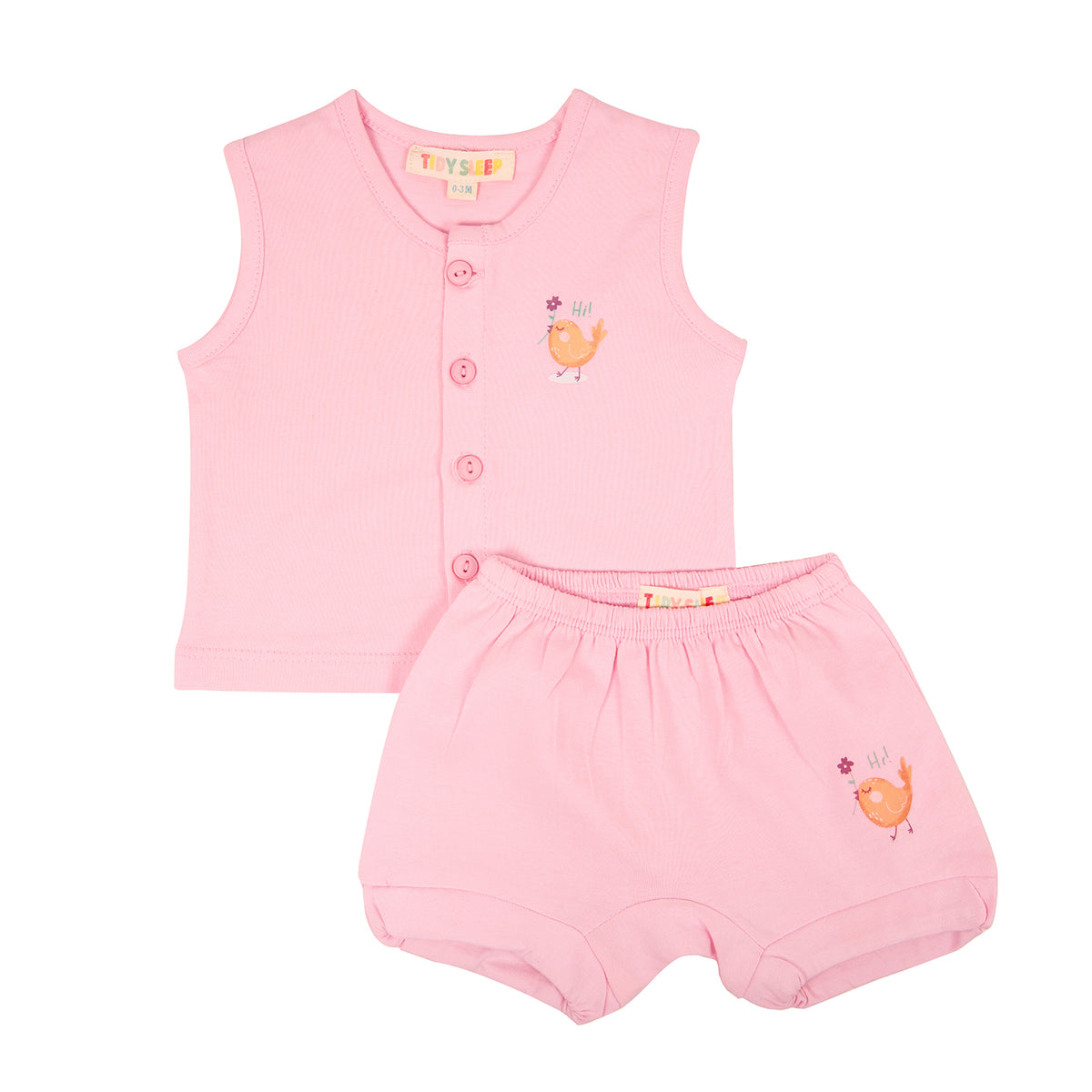 Baby Cotton Vest and Bloomer Set - Pink