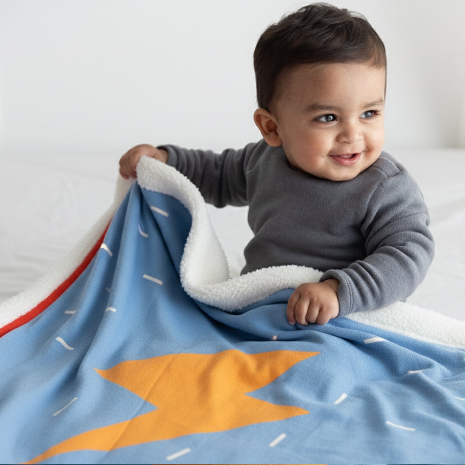 Mink Fleece Blanket - Blue Flash