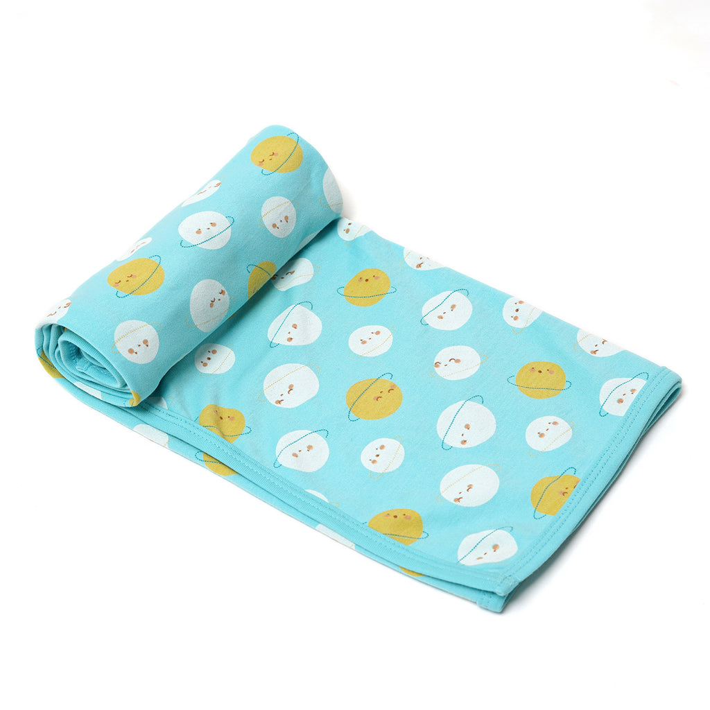 Cotton Jersey Swaddle - Saturn Out in World