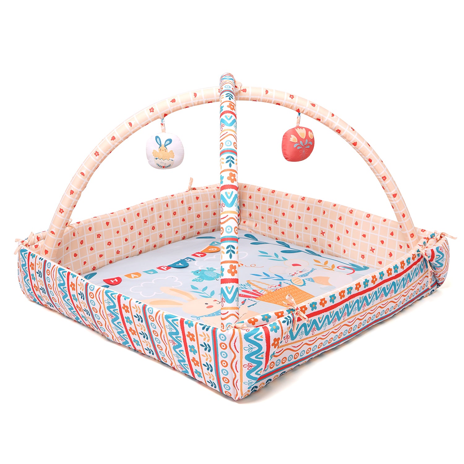 Baby Play Gym | 4 Detachable Toys | Happy Baby