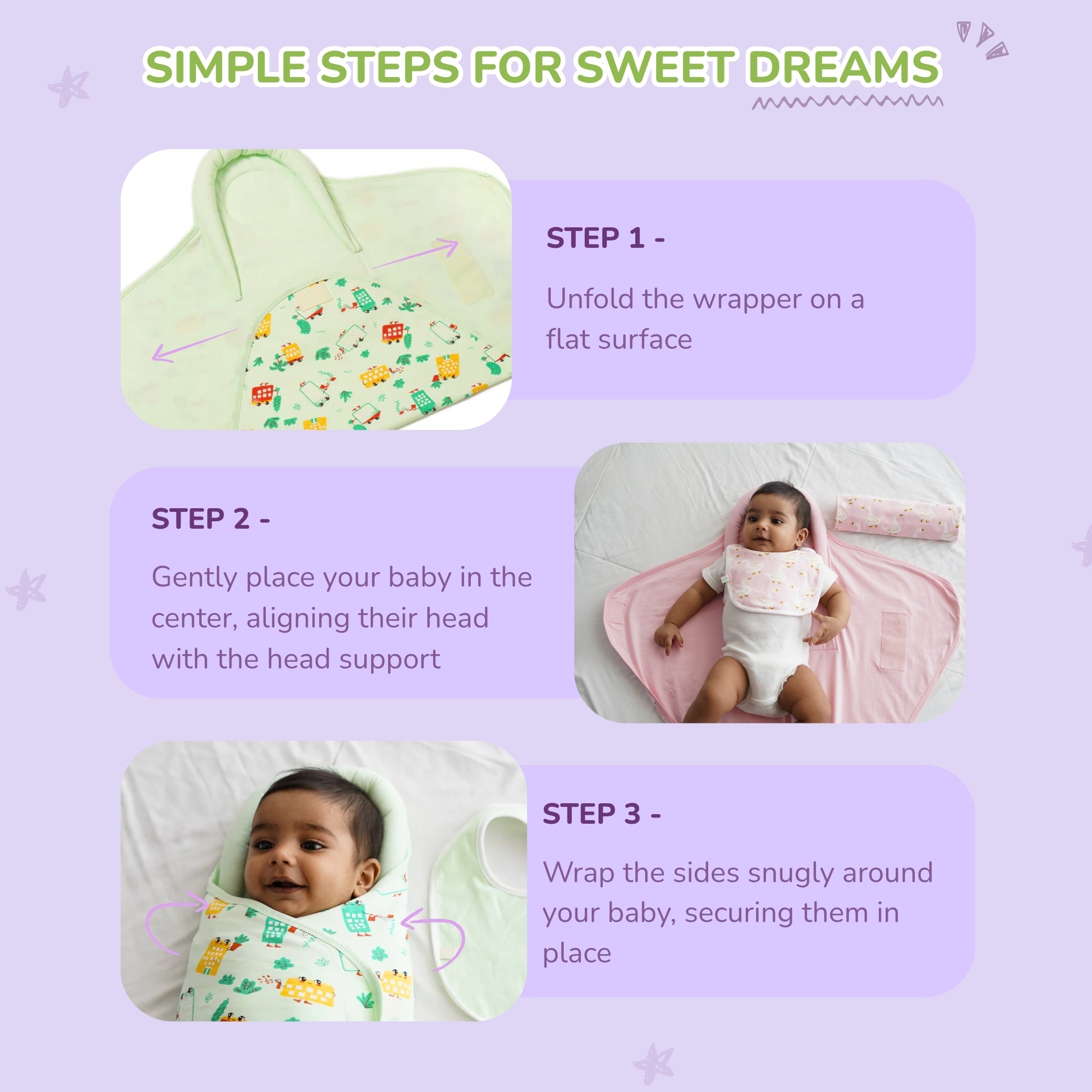 Baby Pod Wrapper - Green Wild City - Tidy Sleep