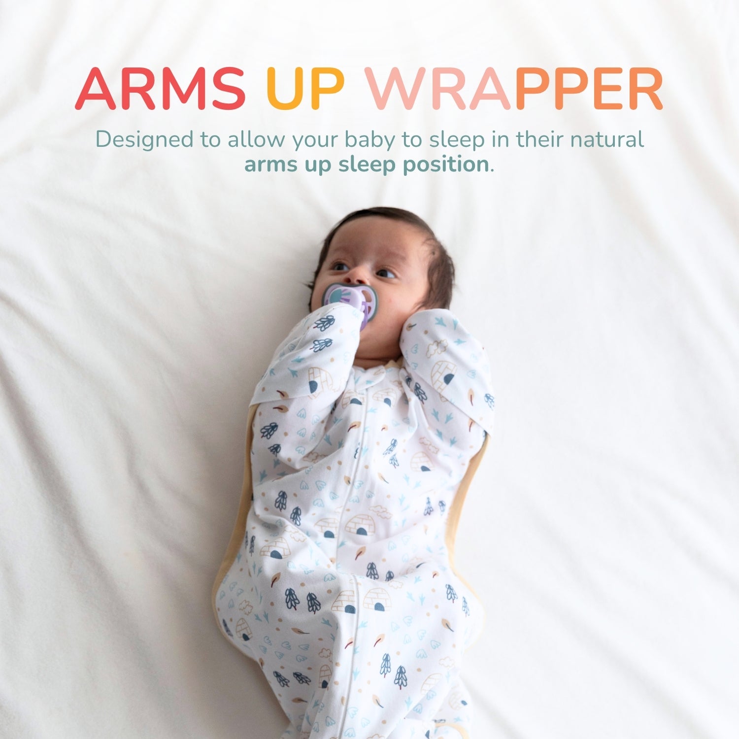 Hands-Up Cotton Jersey Wrapper - Icy day - Tidy Sleep