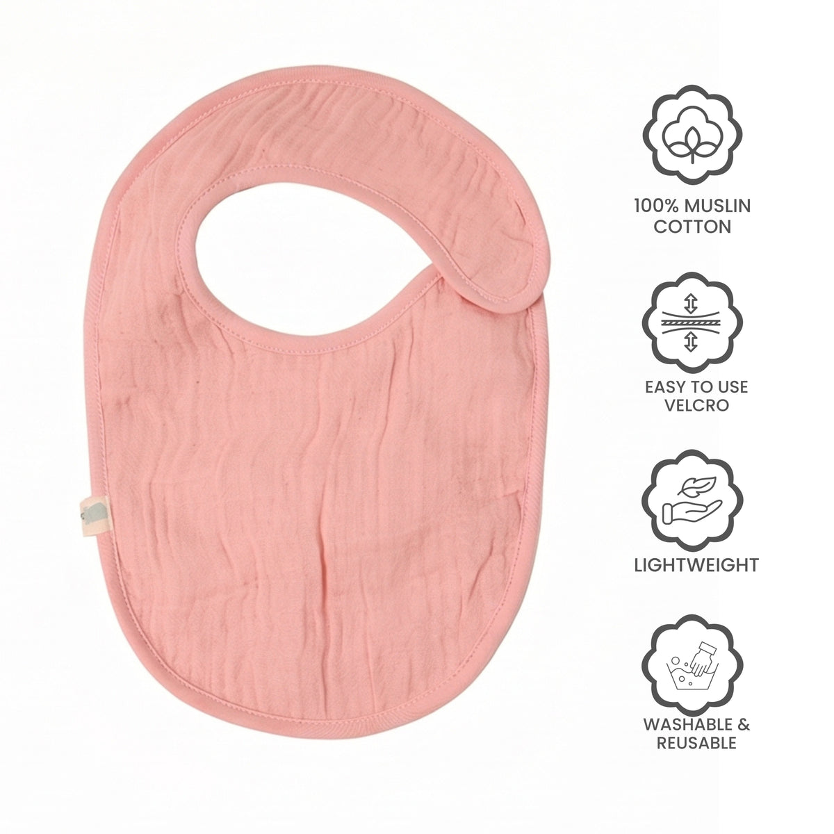 Muslin Baby Care Set of 3 - Bib, Burp Cloth & Face Napkin - Chand