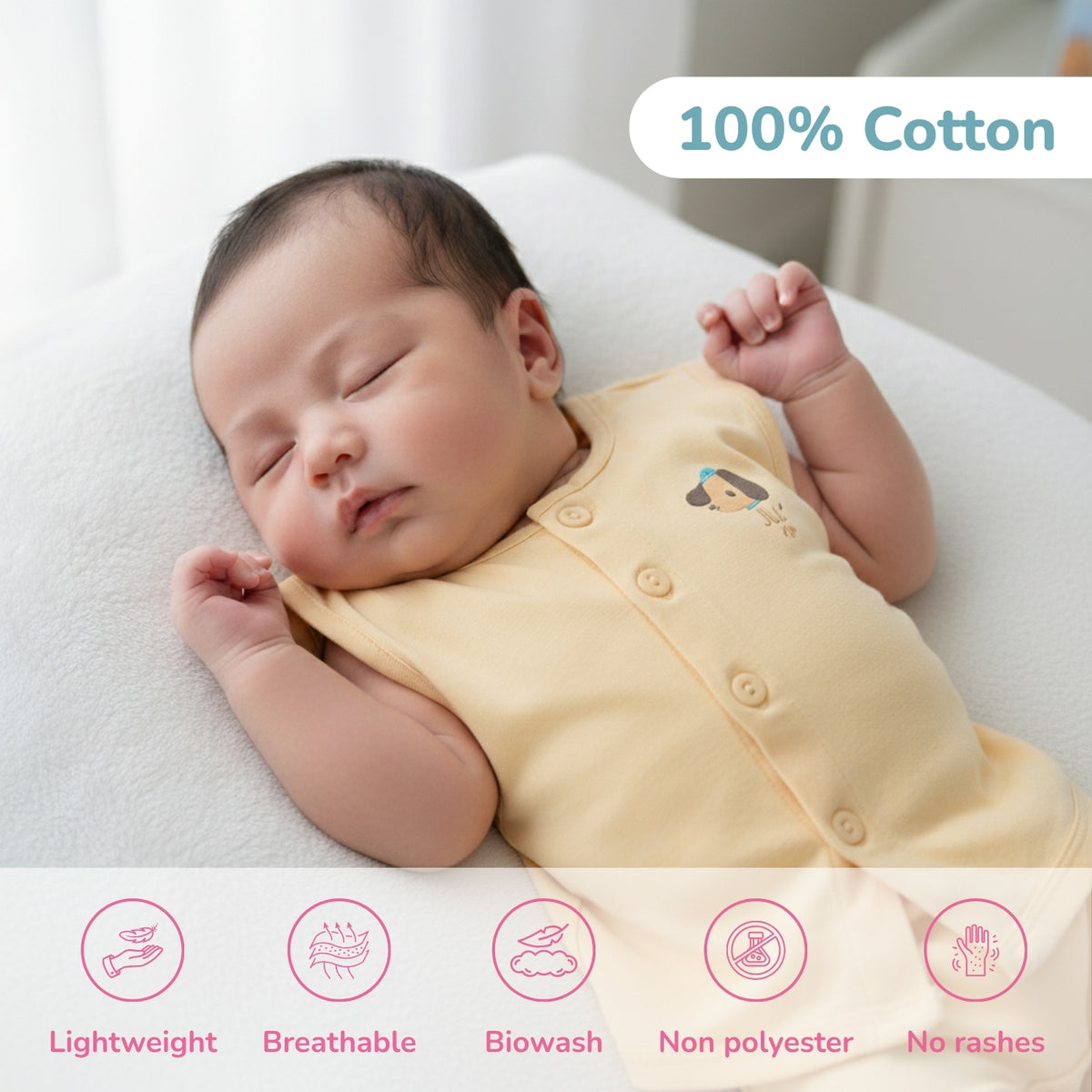 Baby Cotton Vest and Bloomer Set - Pink