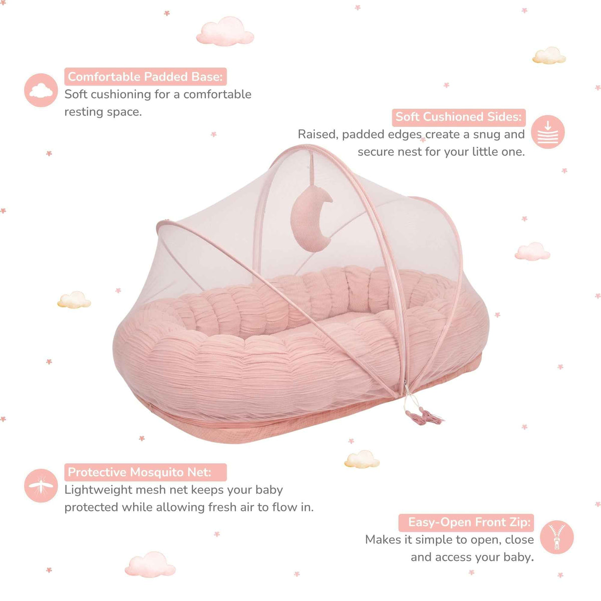 Baby Cloud Nest with Mosquito Net for Newborns - Chand