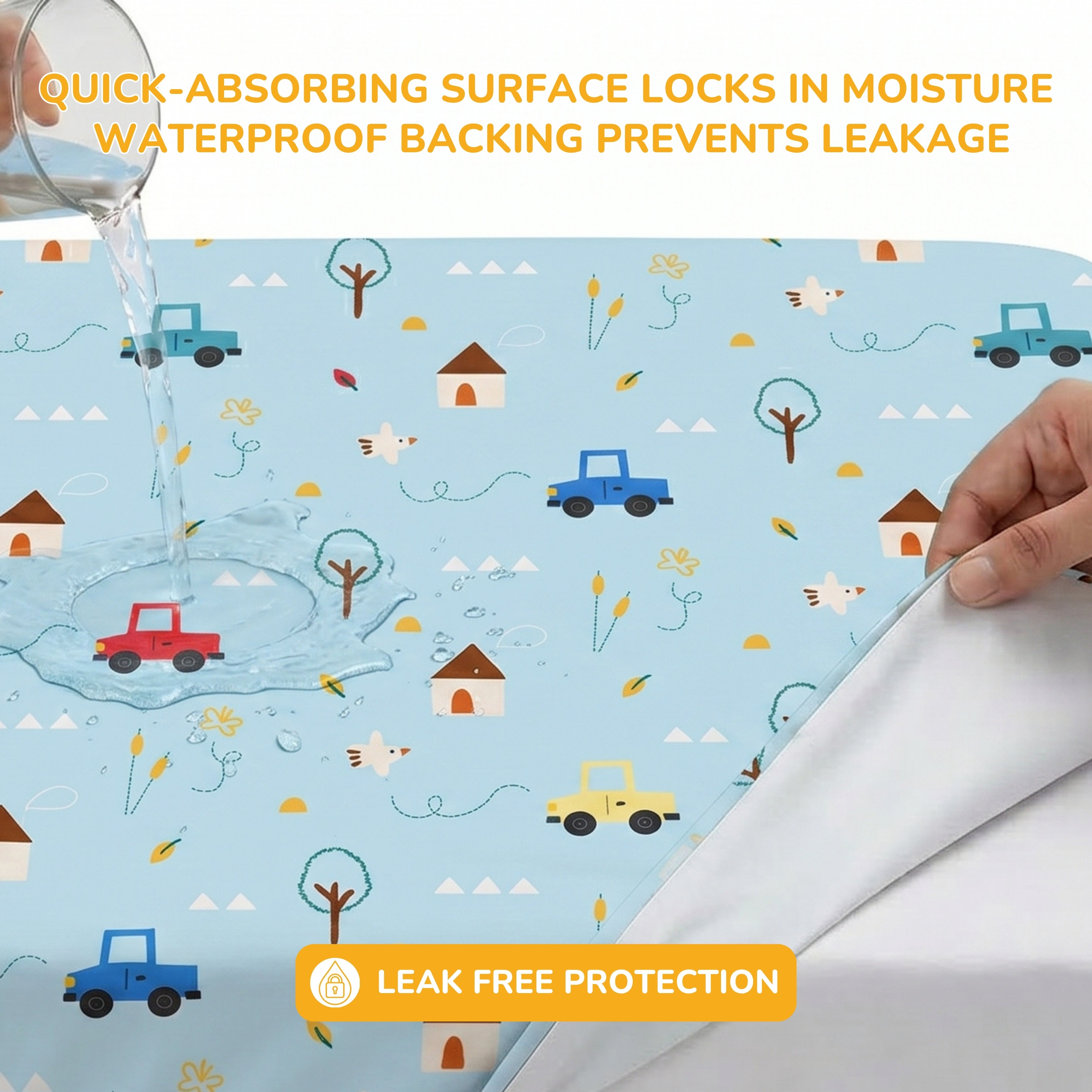 Printed Waterproof Dry Sheet - Little Road Trip