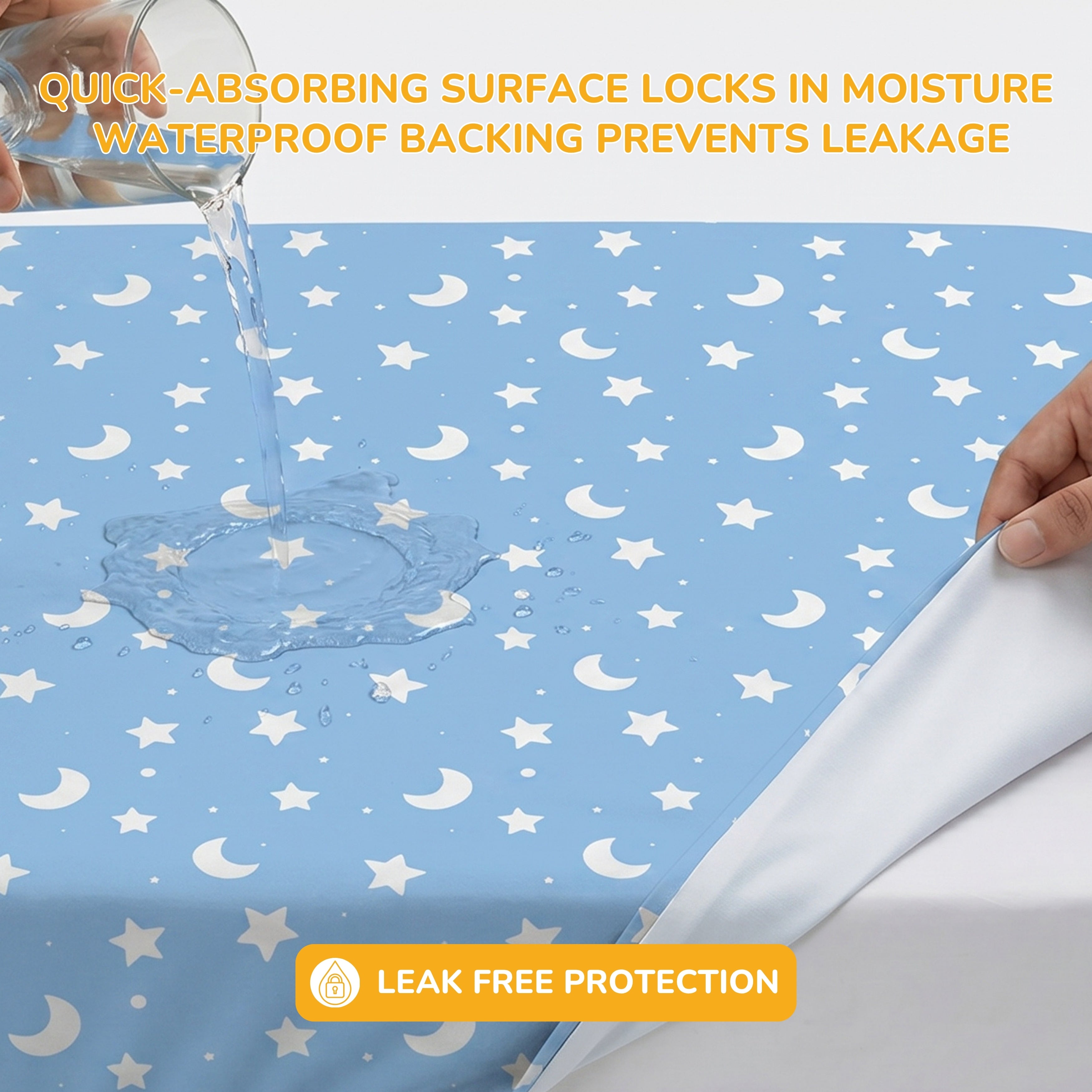 Printed Waterproof Dry Sheet - Moon Tales