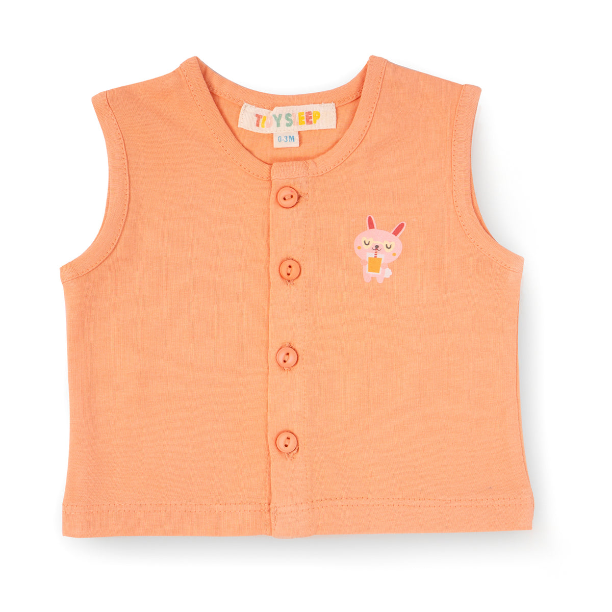 Baby Cotton Vest and Bloomer Set - Orange