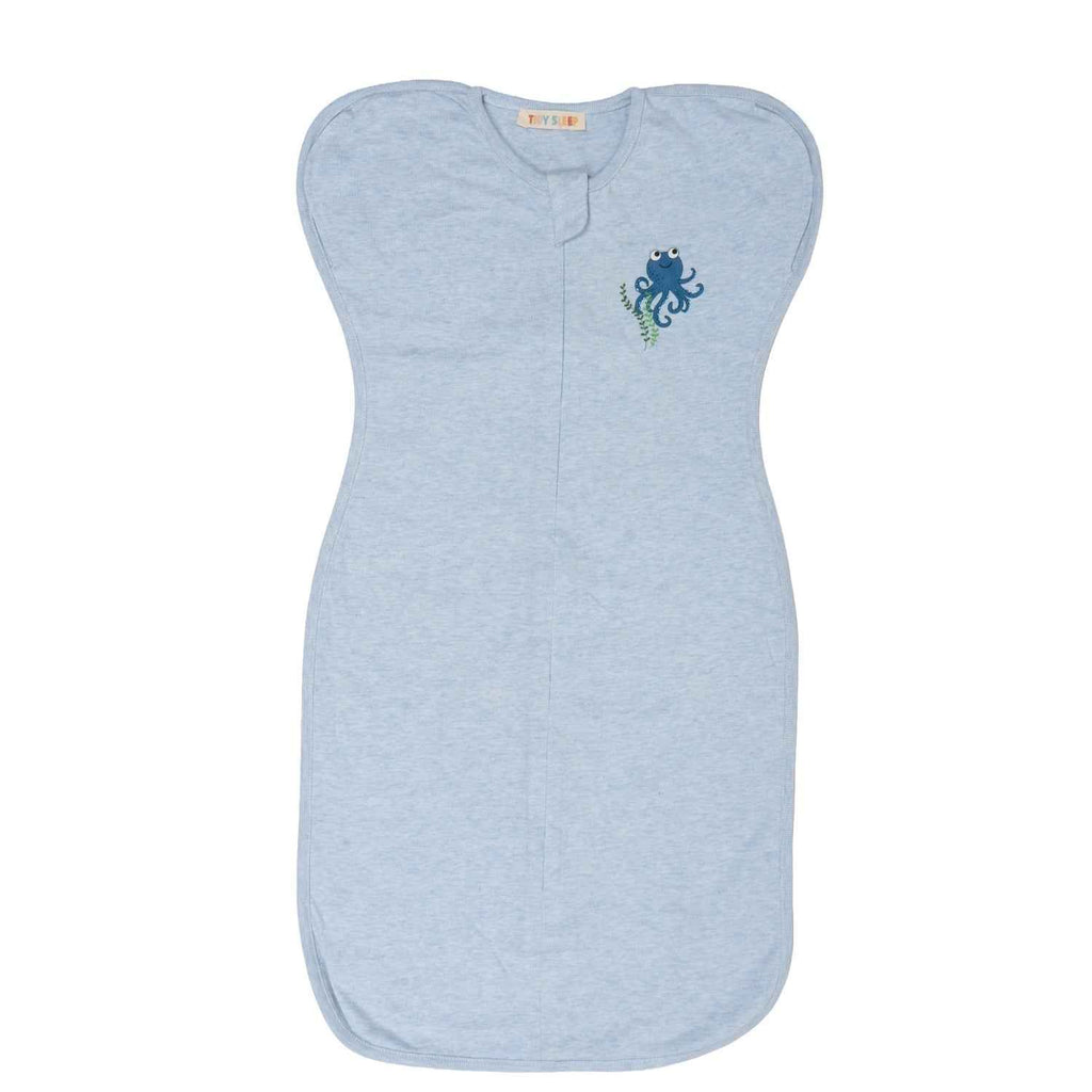 Arms-Up Cotton Jersey Swaddle - Blue