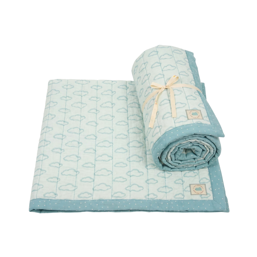 Mulmul Cotton Baby Blanket - Cloud