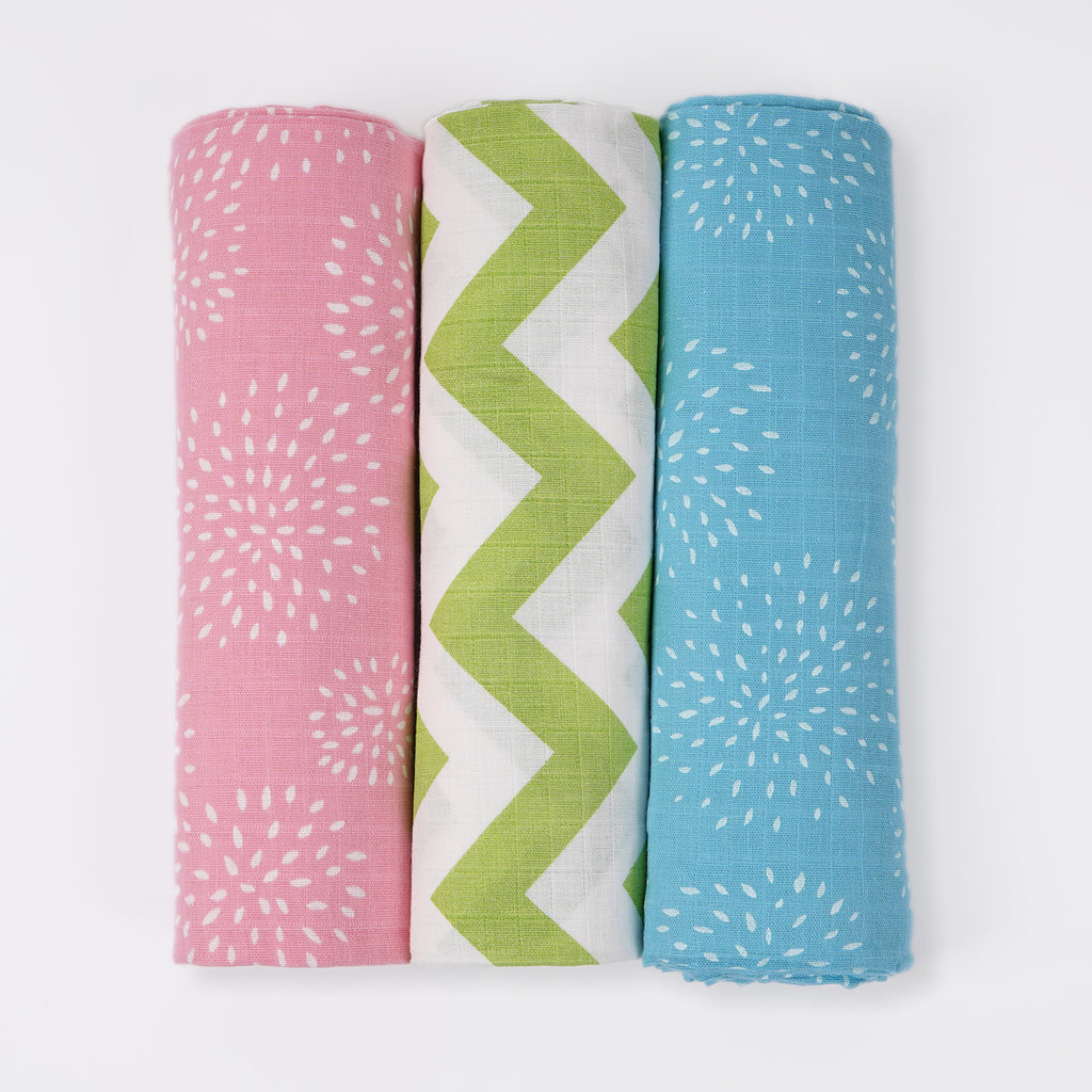 Puff Cotton Muslin Swaddle - Pack of 3