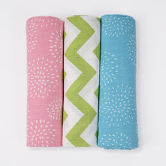 Puff Cotton Muslin Swaddle - Pack of 3