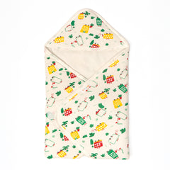 Hooded Blanket - White Wild City