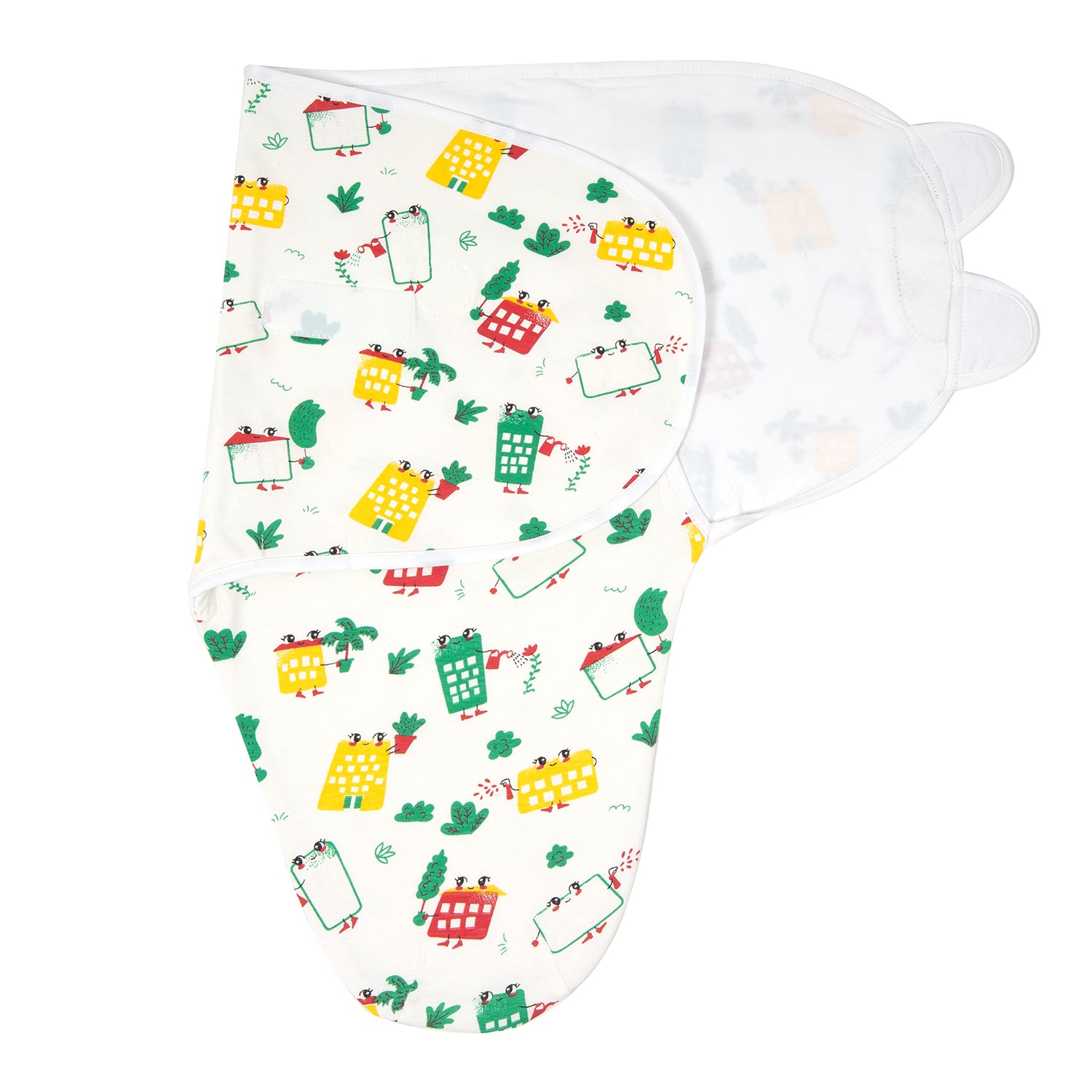 Hug Me Cotton Jersey Swaddle - Wild City (White)