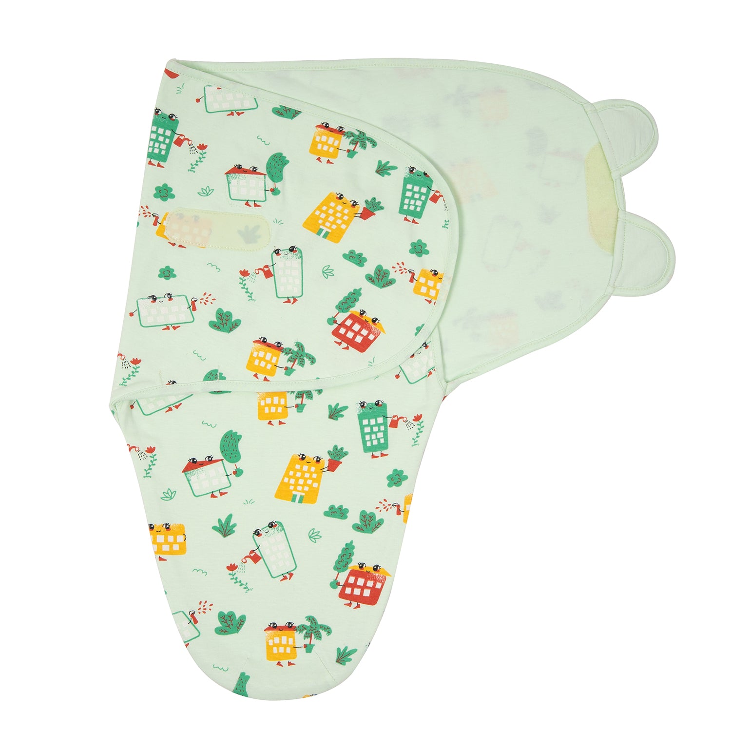Hug Me Cotton Jersey Swaddle - Wild City (Green)