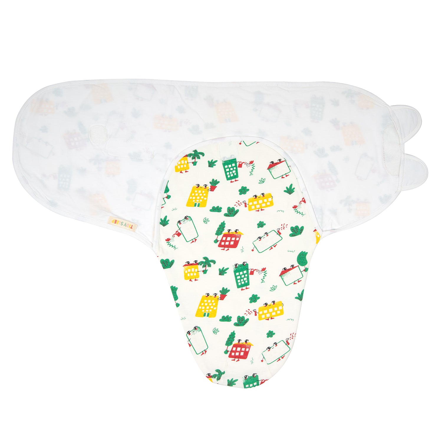Hug Me Cotton Jersey Swaddle - Wild City (White)
