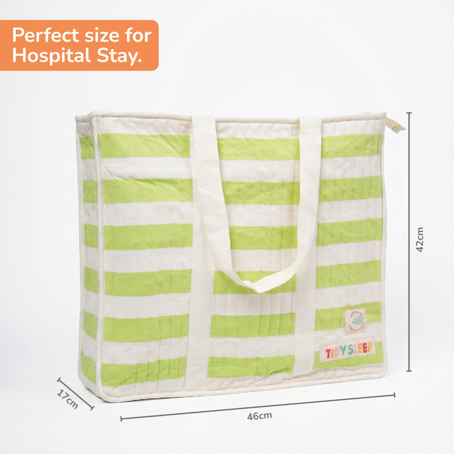 Cotton Muslin Hospital Bag - Mint Green