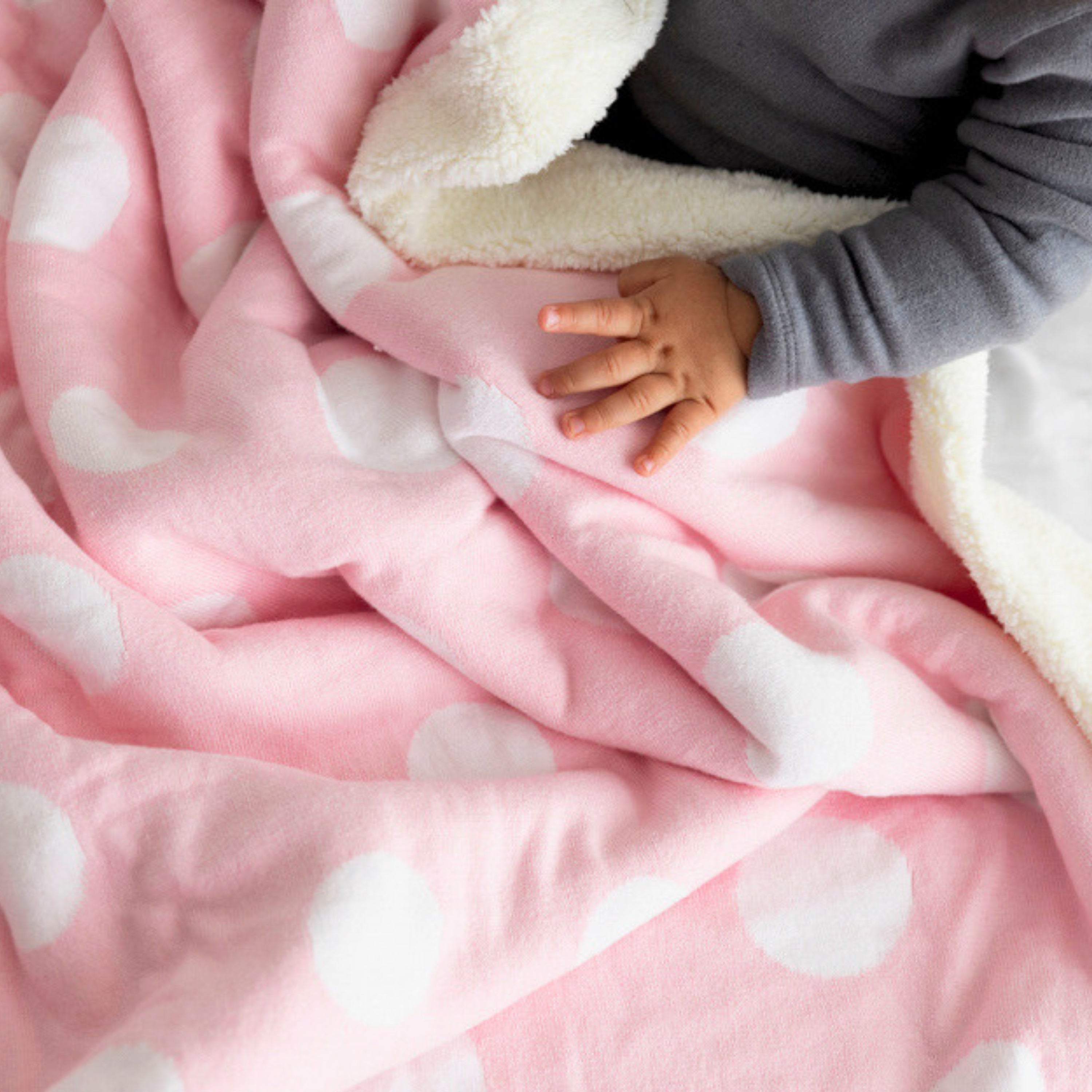 Mink Fleece Blanket Pink Polka