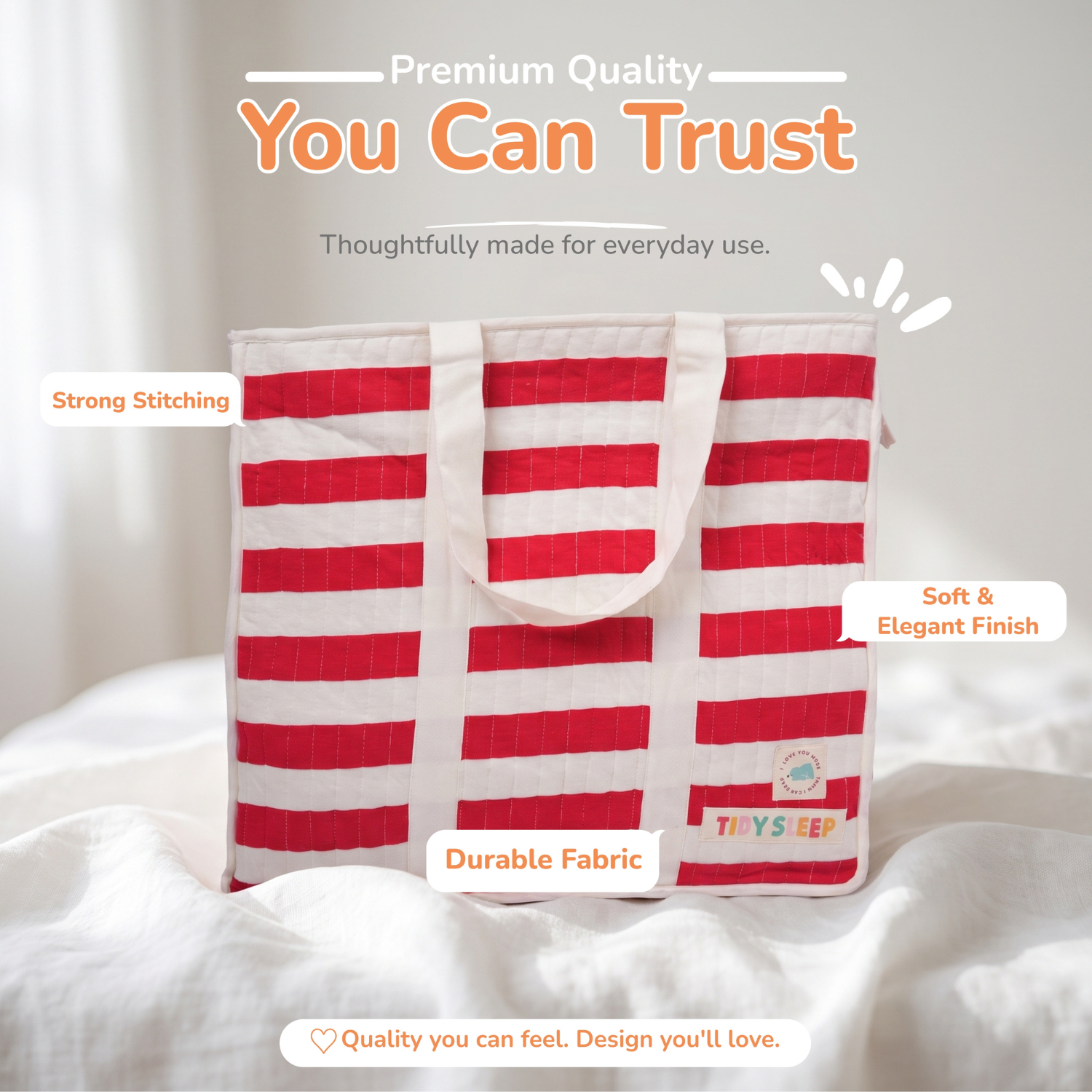 Cotton Muslin Hospital Bag - Red