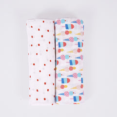 Ice-Cream / Popsicle Cotton Muslin Swaddle - Pack of 2