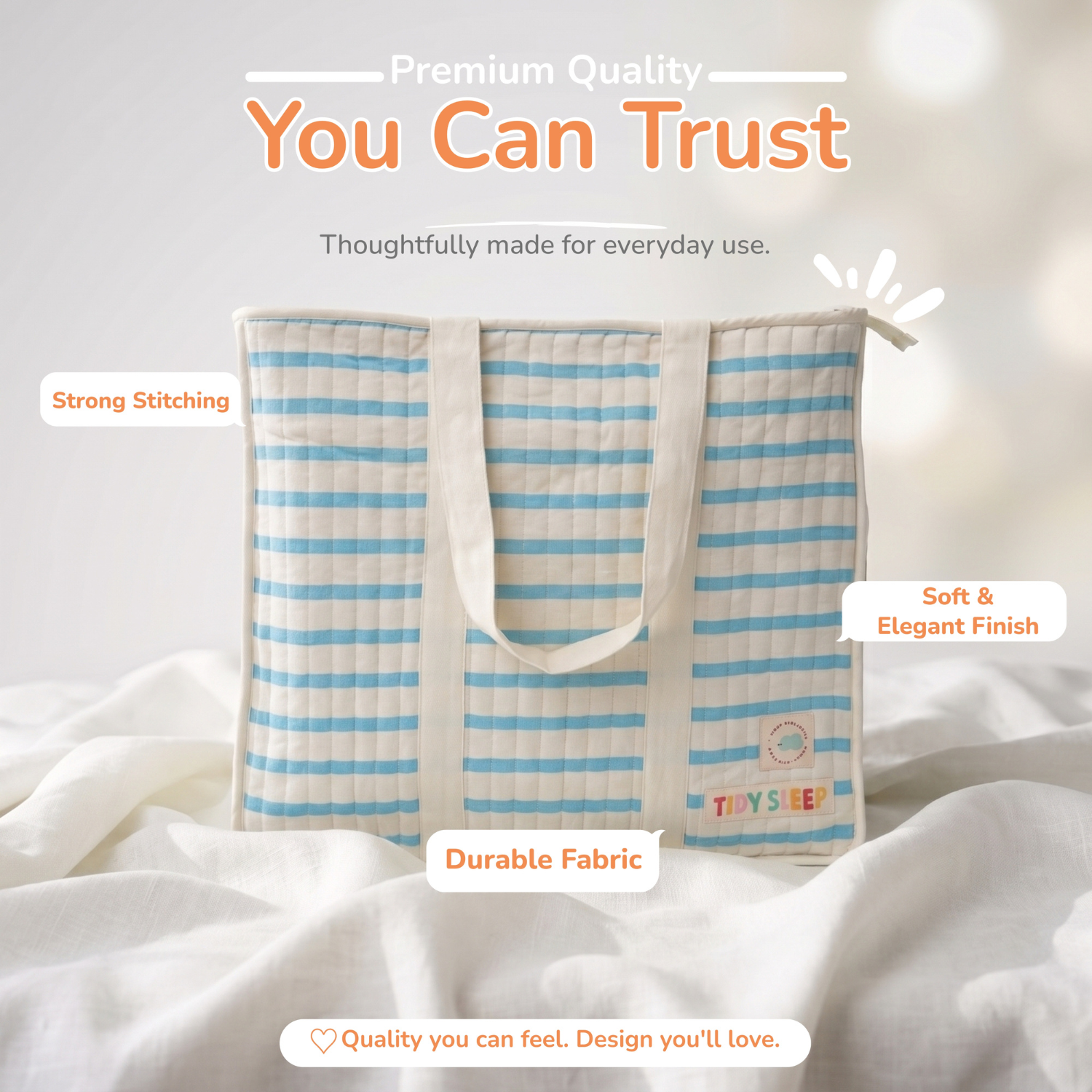 Cotton Muslin Hospital Bag - Sky Blue
