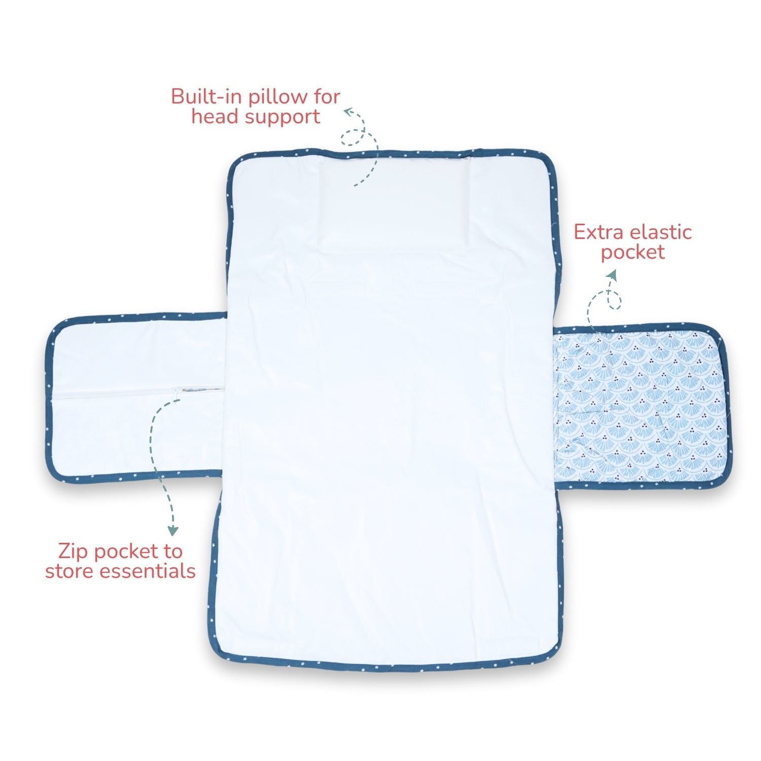 Tidy Sleep Diaper and Travel Mat Ocean Shells