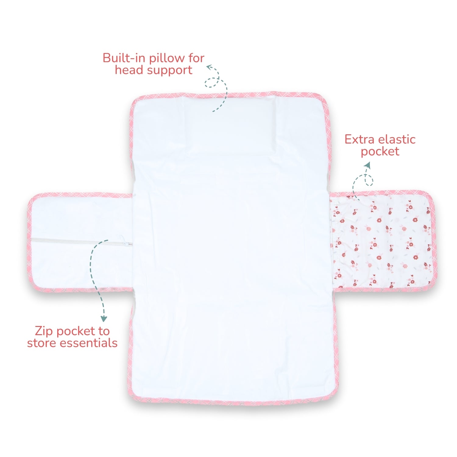Travel Changing Mat - Blossom Pink