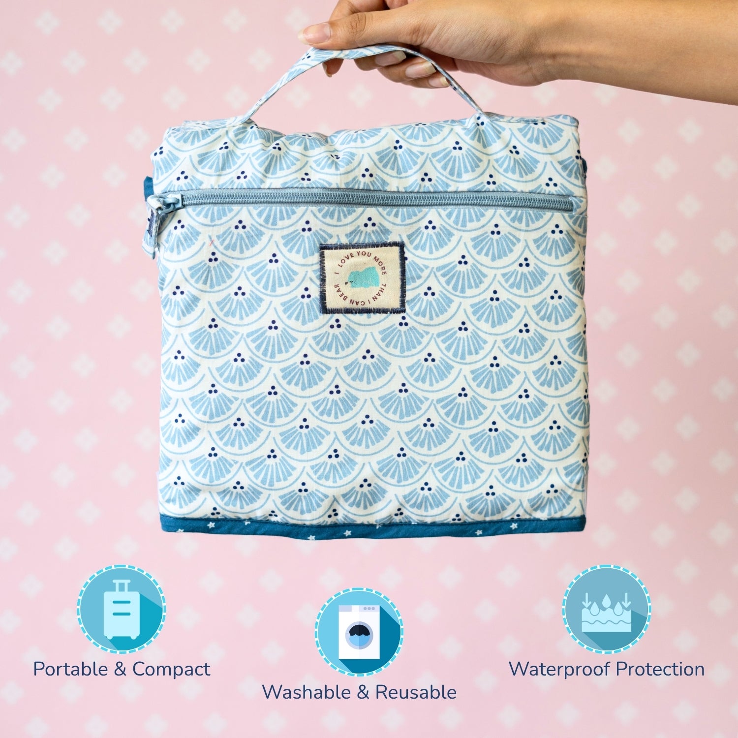 Tidy Sleep Diaper and Travel Mat Ocean Shells