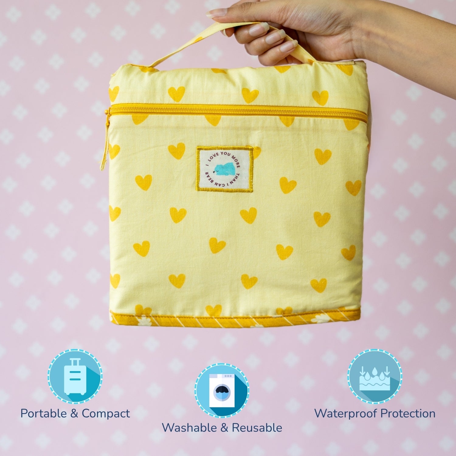 Tidy Sleep Diaper and Travel Mat Sunshine Hearts