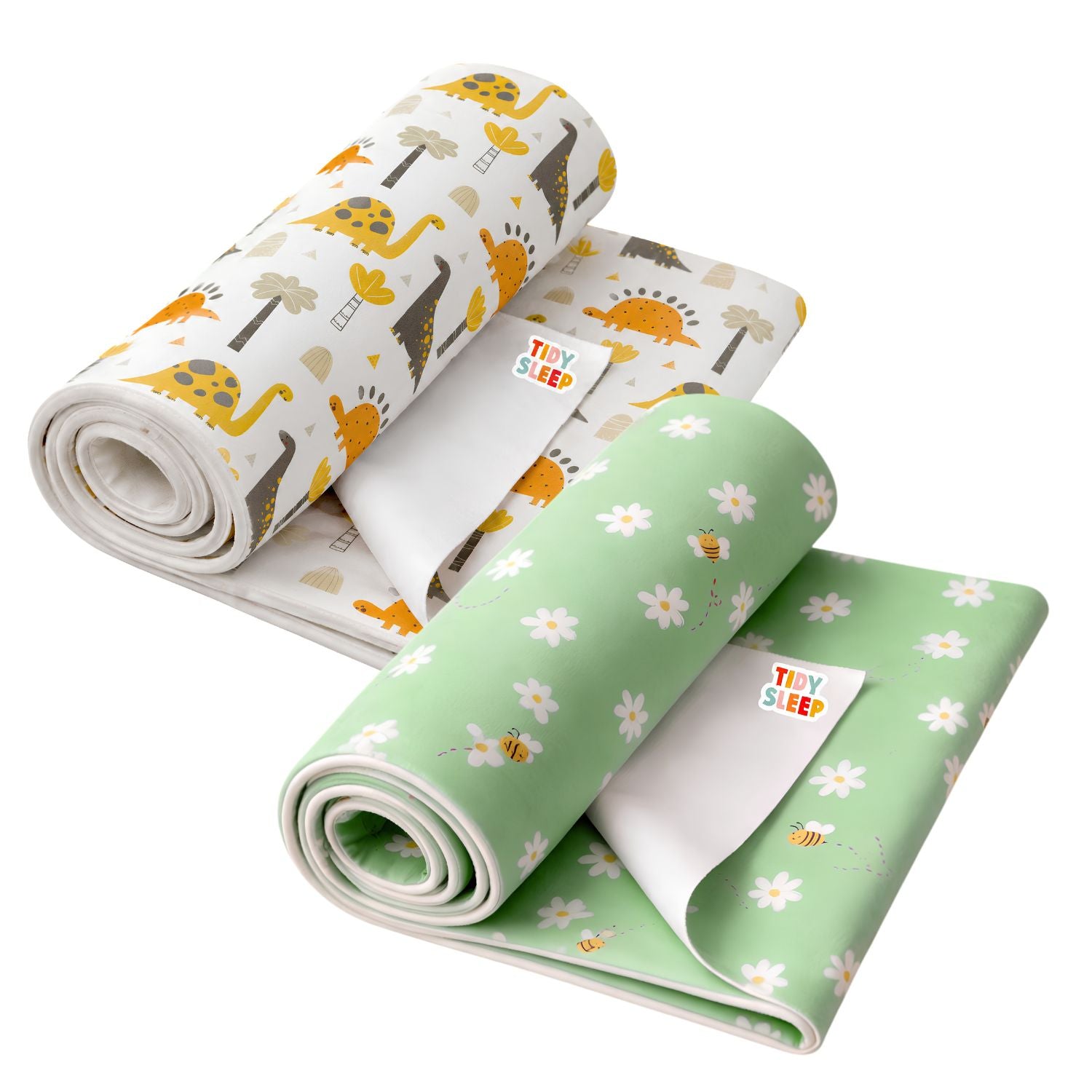Printed Waterproof Dry Sheet (Pack of 2) - Dino Adventure & Daisy Bee