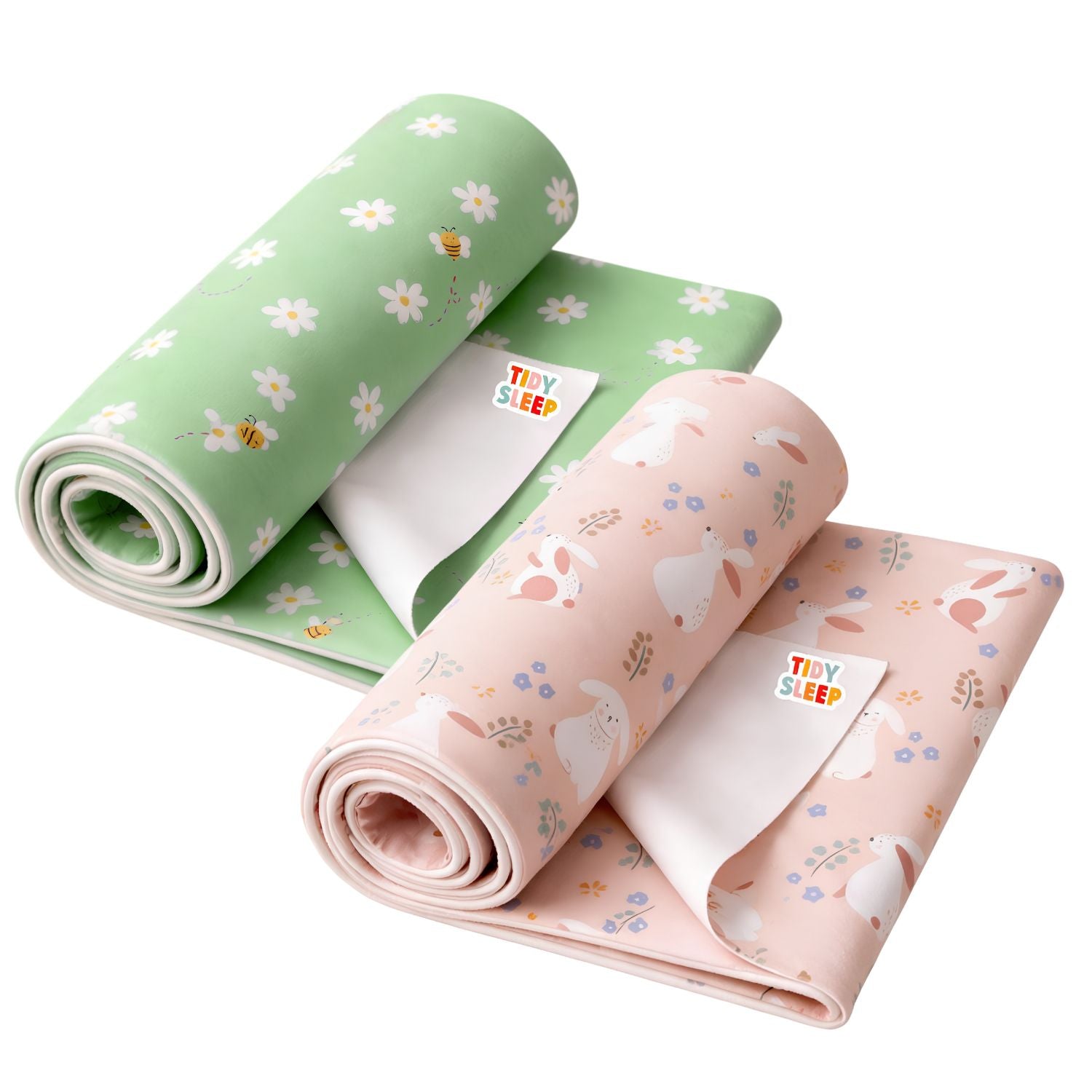 Printed Waterproof Dry Sheet (Pack of 2) - Daisy Bee & Blush Bunny