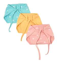 Cotton Jersey Nappies Assorted Colors [Set - 1] Pack 3