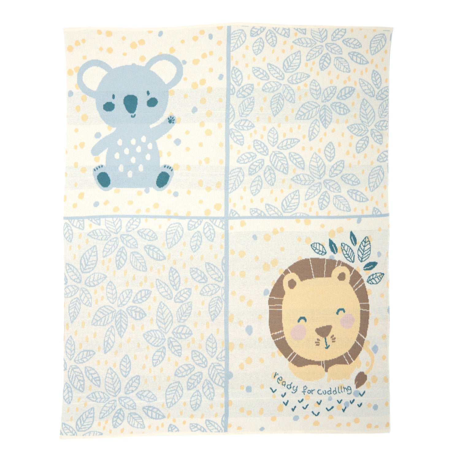 100% Knitted Cotton Mom&Me Print Knitted Blanket