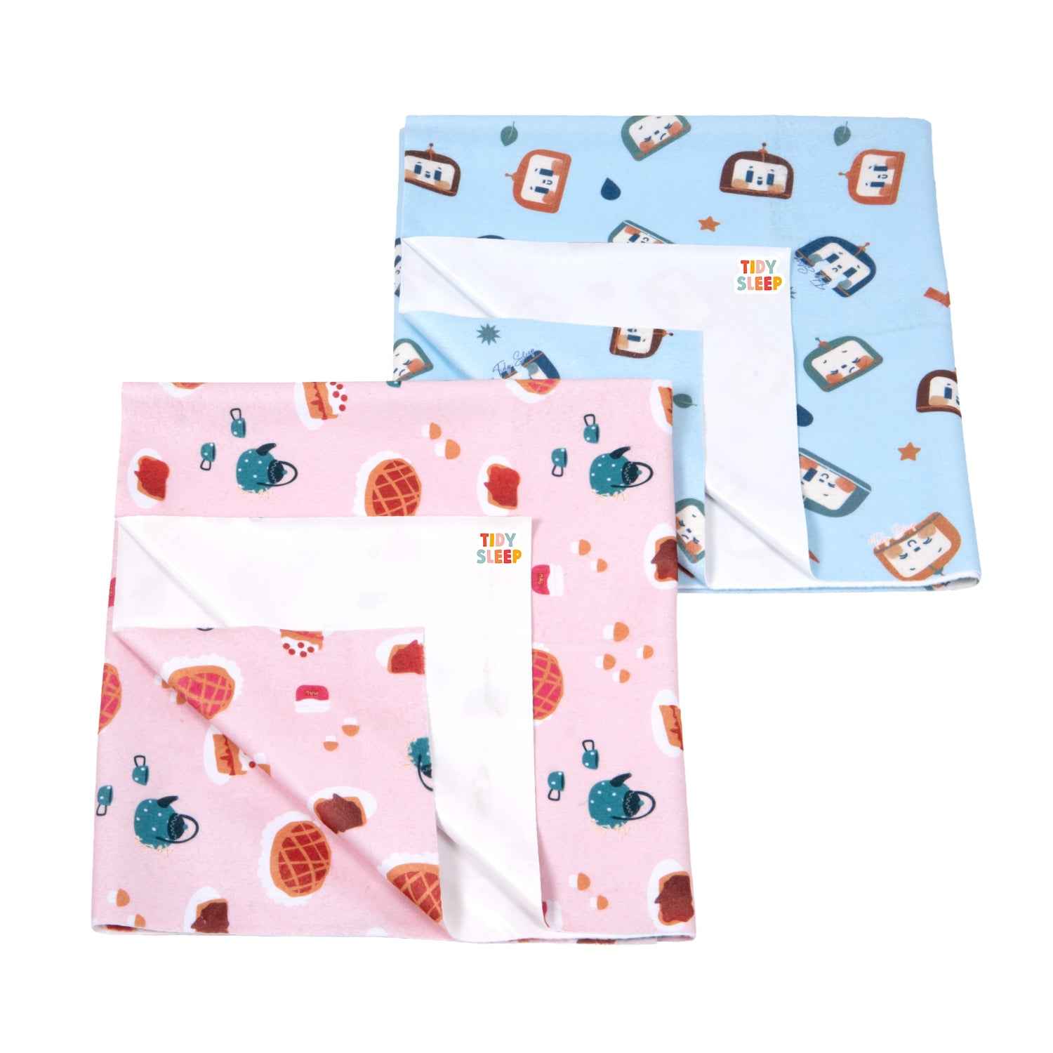 Printed Waterproof Dry Sheet (Pack of 2) - Robo Love & Sweet Treat
