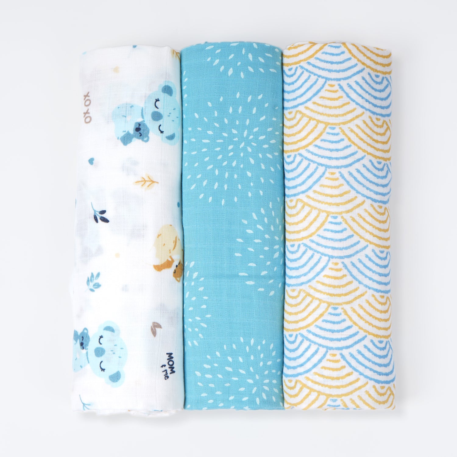 MOM&ME Cotton Muslin Swaddle - Pack of 3