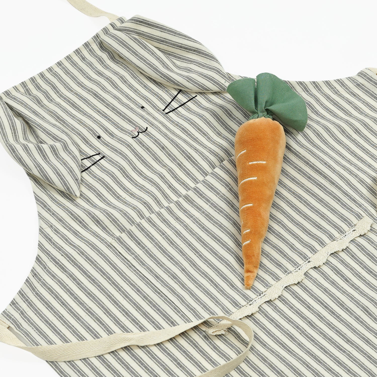 Little Chef's Bunny Apron | Gray Stripe