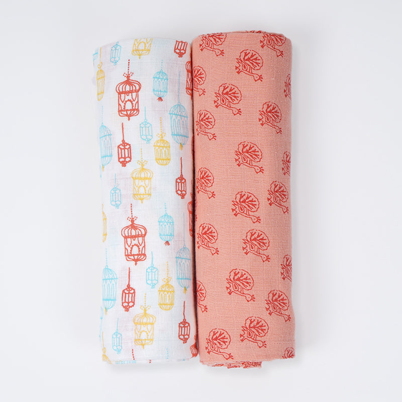 Little Finder-Cotton Muslin Swaddle Assorted Colors - Pack of 2