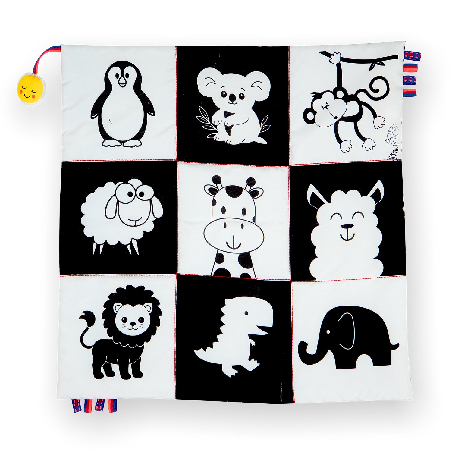 High Contrast Baby Cloth Mat / Play Mat - Animals