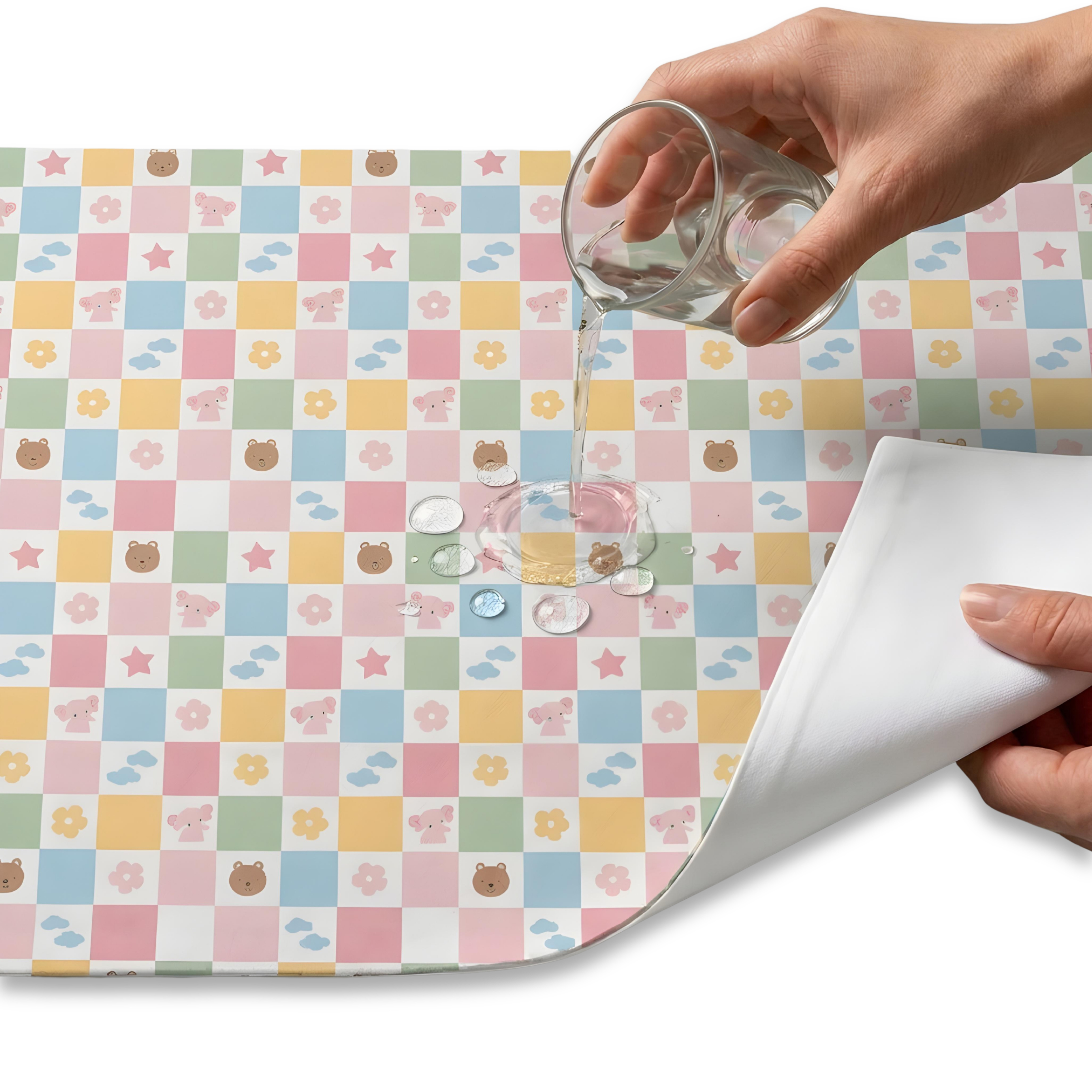 Printed Waterproof Dry Sheet (Pack of 2) - Moon Tales & Candy Cubes