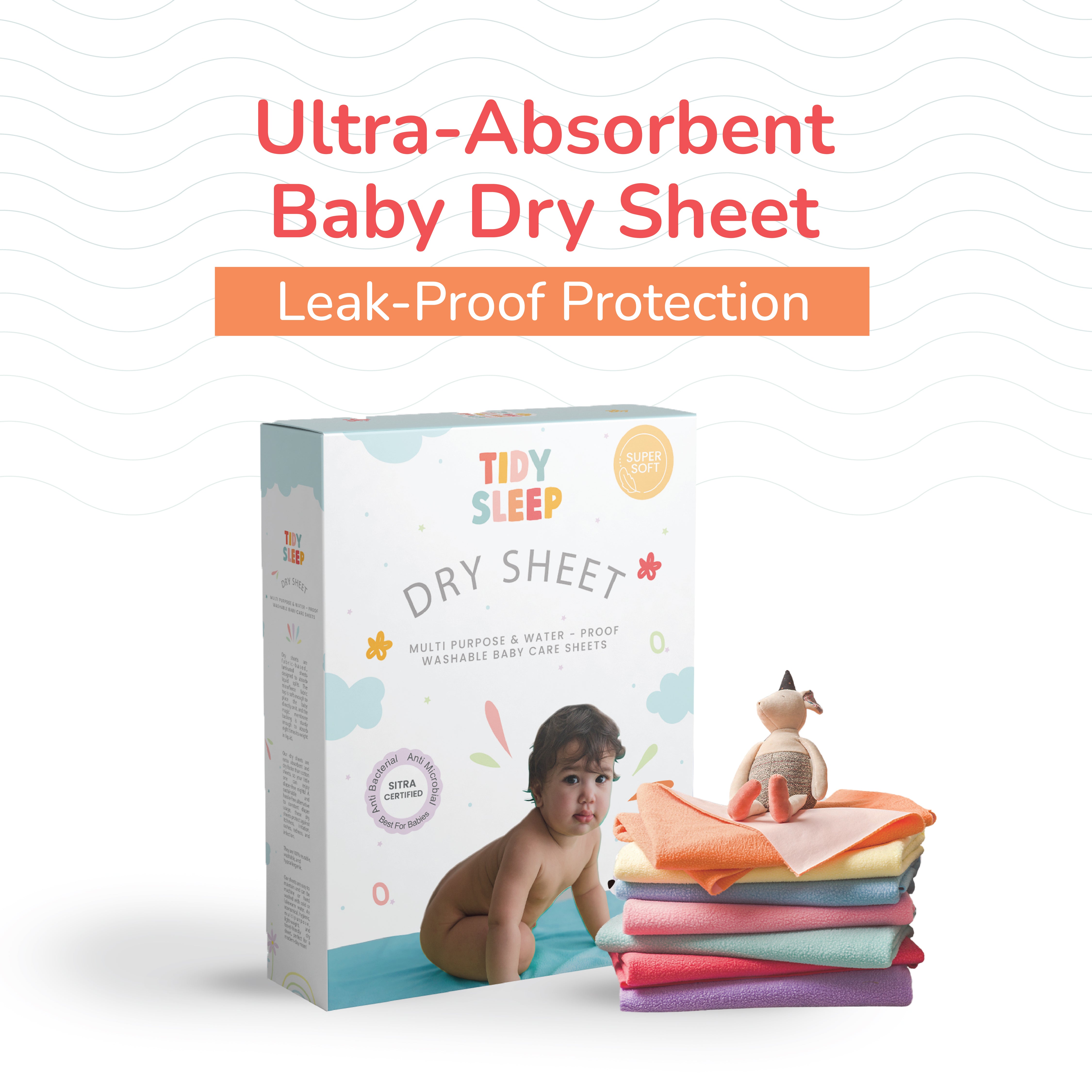 Waterproof Dry Sheet - Carrot Orange Pack 2