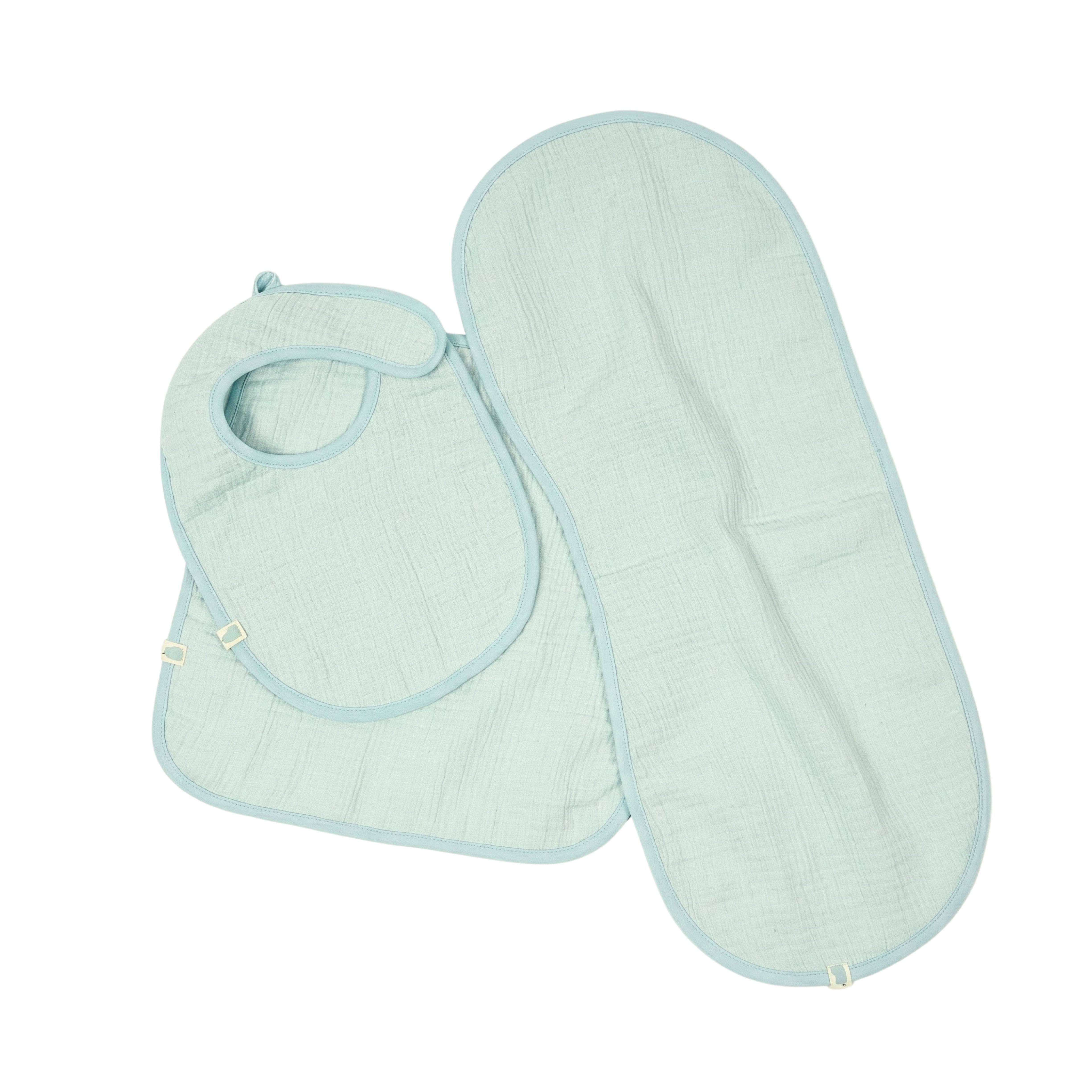 Muslin Baby Care Set of 3 - Bib, Burp Cloth & Face Napkin - Badal