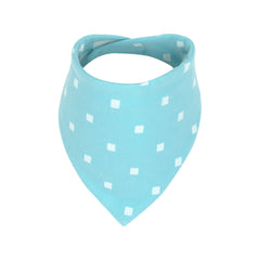 Cotton Jersey Bandana Bib - Blue Polka